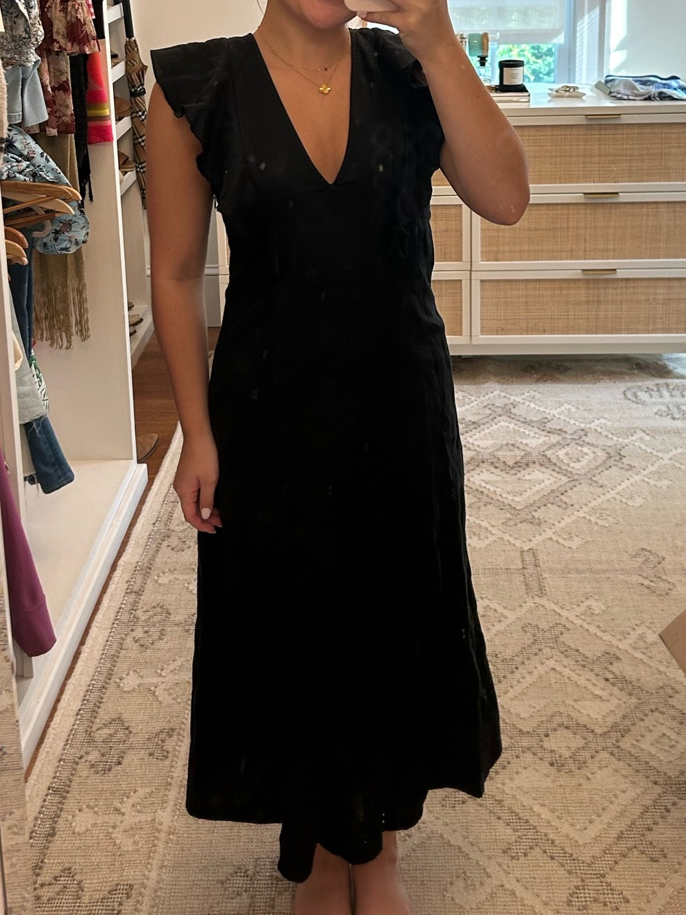 Rails Constance linen midi dress in black - Picture 2 of 2